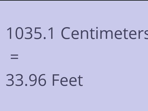 1035.1 CM TO FEET