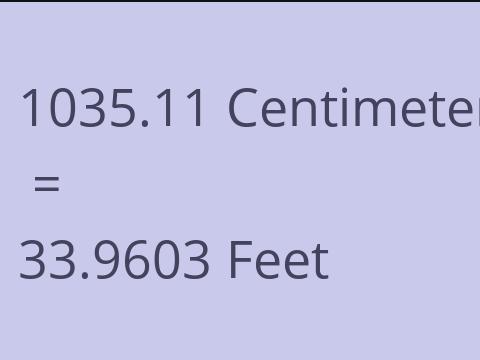 1035.11 CM TO FEET