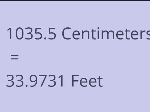 1035.5 CM TO FEET