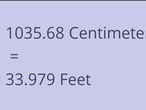 1035.68 CM TO FEET