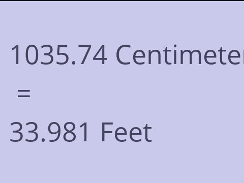 1035.74 CM TO FEET