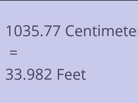 1035.77 CM TO FEET