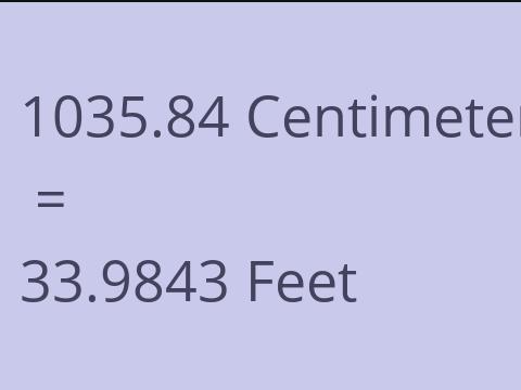 1035.84 CM TO FEET