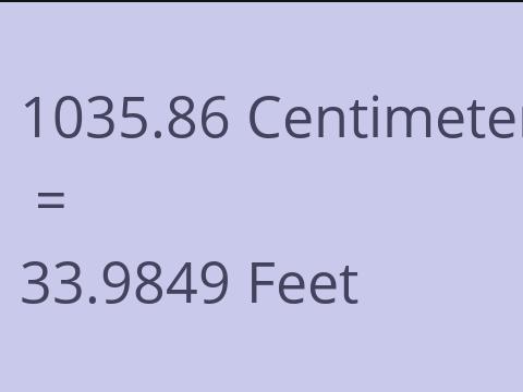 1035.86 CM TO FEET