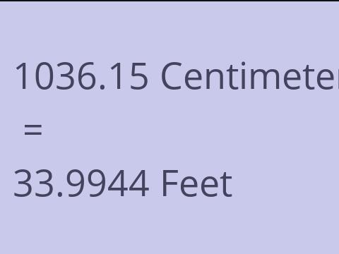 1036.15 CM TO FEET