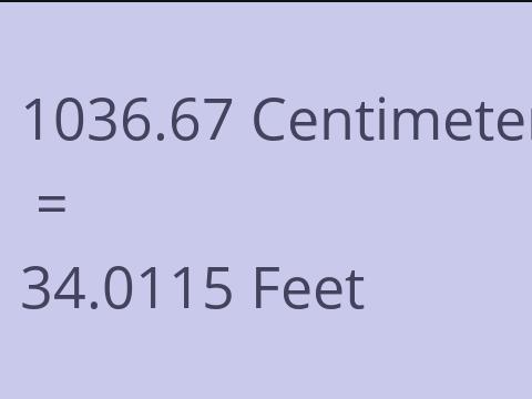 1036.67 CM TO FEET