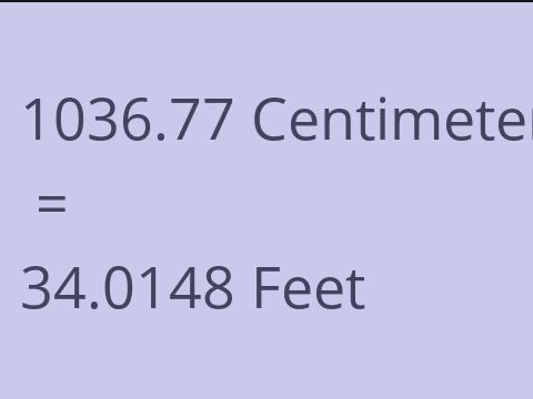 1036.77 CM TO FEET