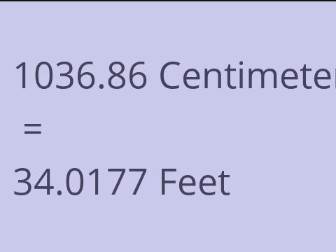 1036.86 CM TO FEET