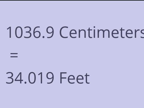 1036.9 CM TO FEET