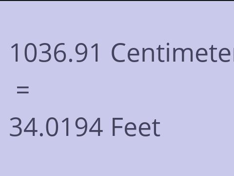 1036.91 CM TO FEET