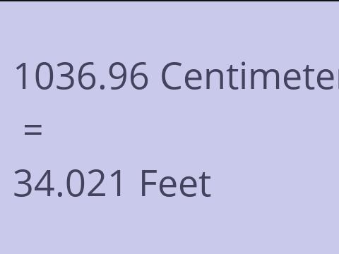 1036.96 CM TO FEET