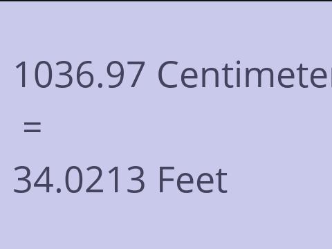 1036.97 CM TO FEET