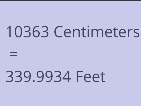 10363 CM TO FEET