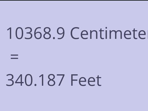 10368.9 CM TO FEET