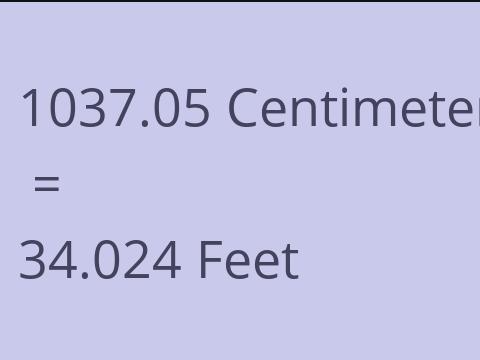 1037.05 CM TO FEET