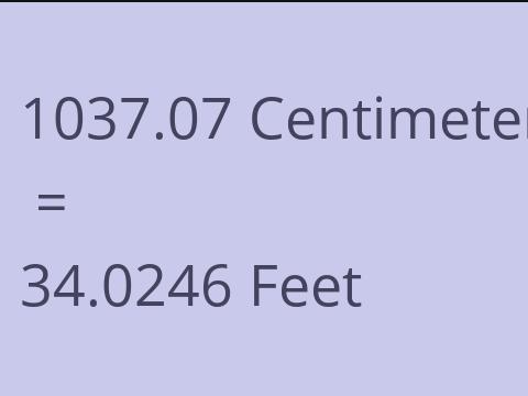 1037.07 CM TO FEET