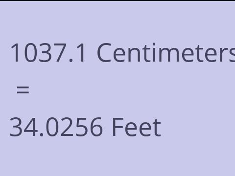 1037.1 CM TO FEET