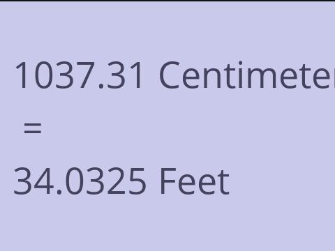 1037.31 CM TO FEET