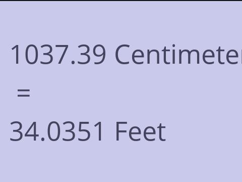 1037.39 CM TO FEET