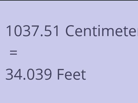 1037.51 CM TO FEET