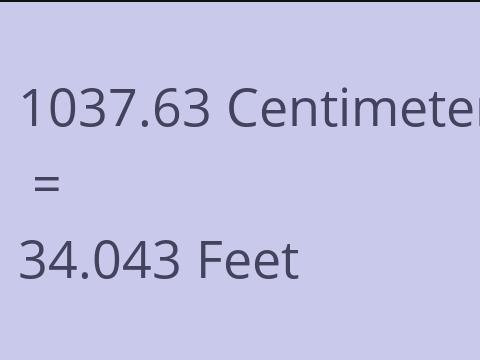 1037.63 CM TO FEET