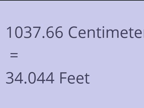 1037.66 CM TO FEET