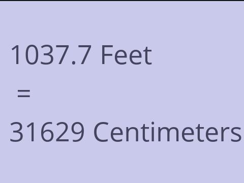 1037.7 FEET TO CM