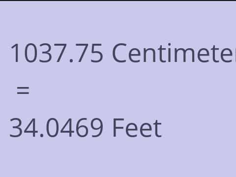 1037.75 CM TO FEET