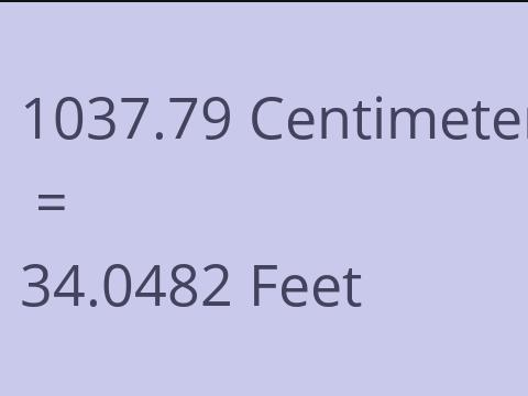 1037.79 CM TO FEET