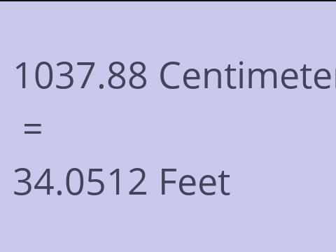 1037.88 CM TO FEET