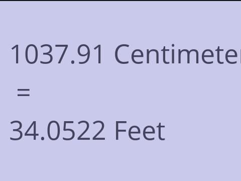 1037.91 CM TO FEET