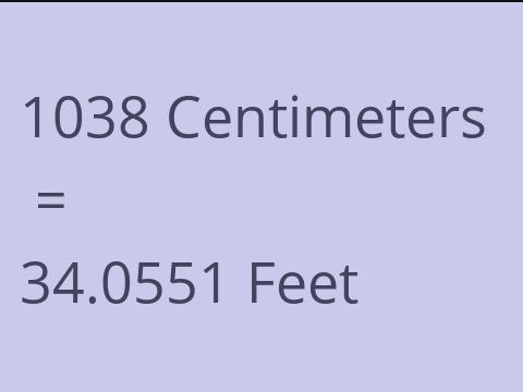 1038 CM TO FEET