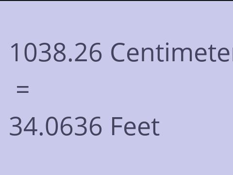 1038.26 CM TO FEET