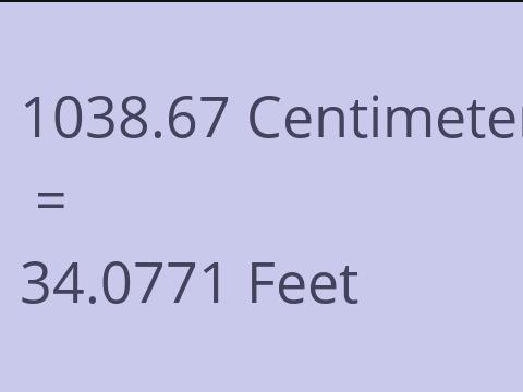 1038.67 CM TO FEET