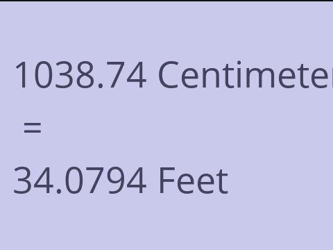 1038.74 CM TO FEET