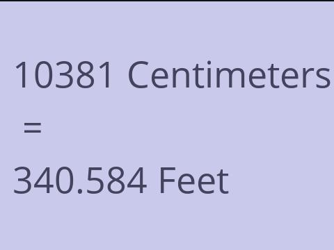 10381 CM TO FEET