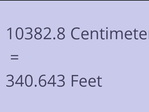 10382.8 CM TO FEET