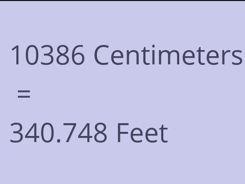 10386 CM TO FEET