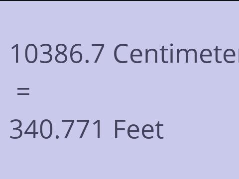 10386.7 CM TO FEET