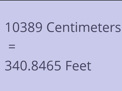 10389 CM TO FEET