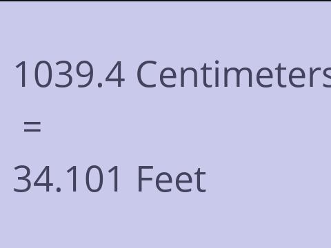 1039.4 CM TO FEET