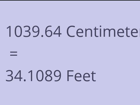 1039.64 CM TO FEET