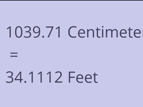 1039.71 CM TO FEET