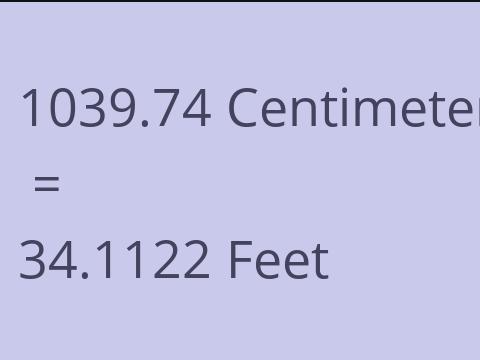 1039.74 CM TO FEET