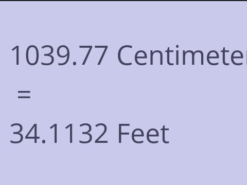 1039.77 CM TO FEET