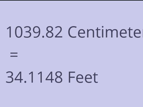 1039.82 CM TO FEET