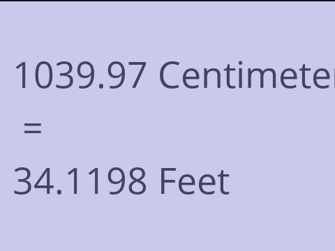 1039.97 CM TO FEET