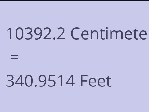 10392.2 CM TO FEET