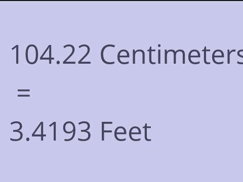 104.22 CM TO FEET