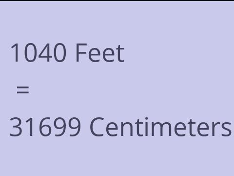 1040 FEET TO CM